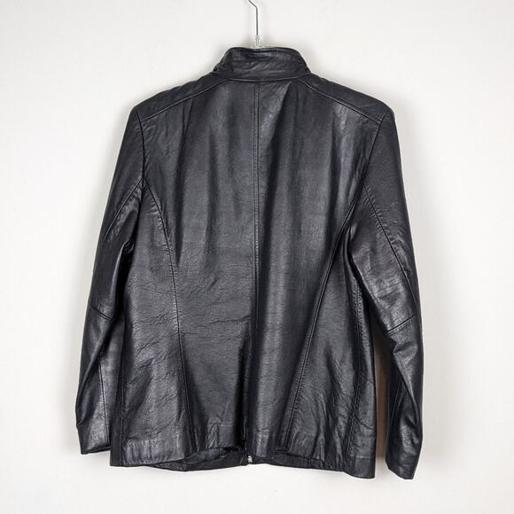 Kenneth Cole Reaction 100% Leather Jacket Black Size Large - Picture 11 of 14